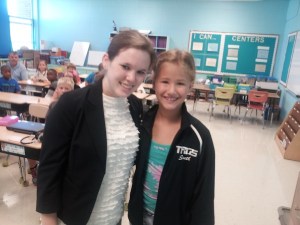 Serina, right, with her third grade teacher Ms. Graham.