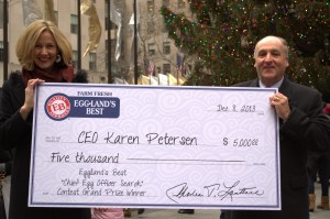 The official EB CEO presented me with the "check" at Rockefeller Center Sunday.
